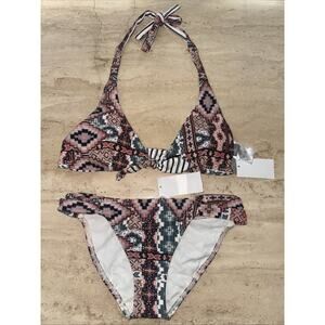 NWT Oneill Swimsuit Size Small Bikini Set Reversible Top Greer Cheeky Bottom